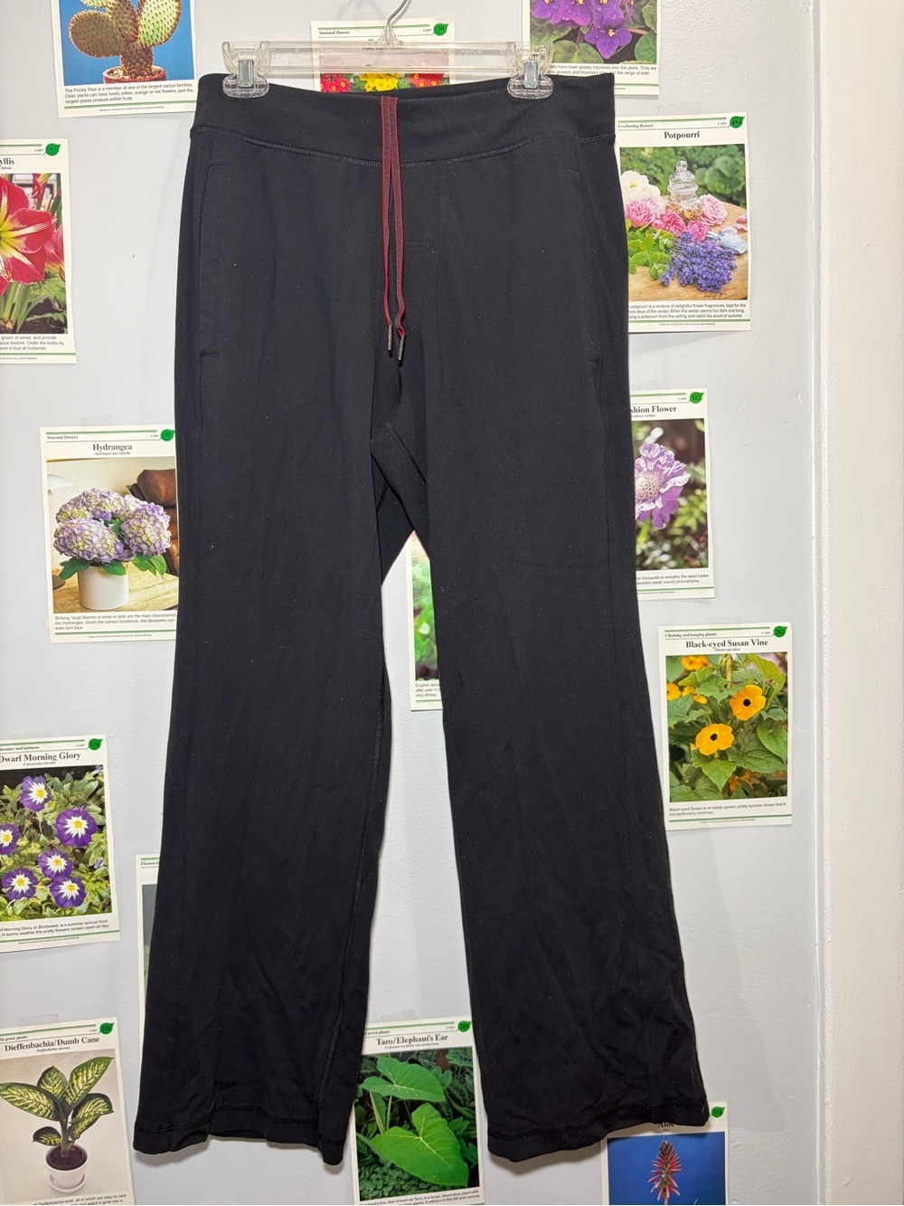 lululemon athletica Black Wide-Leg Sweatpants with Red Drawcord
